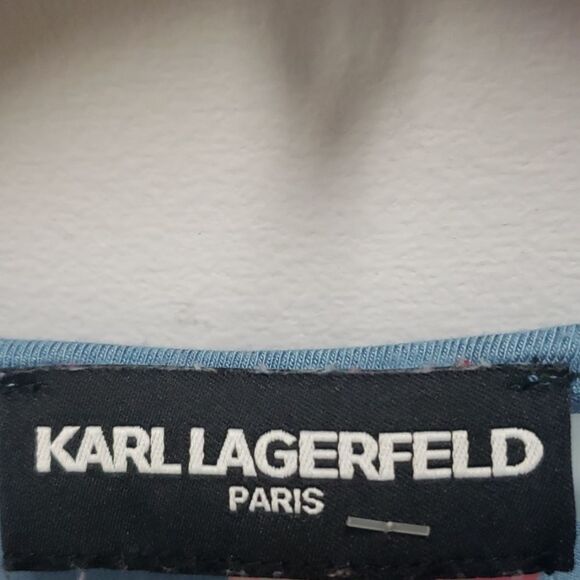 Karl Lagerfeld blue cold shoulder top - Picture 5 of 5